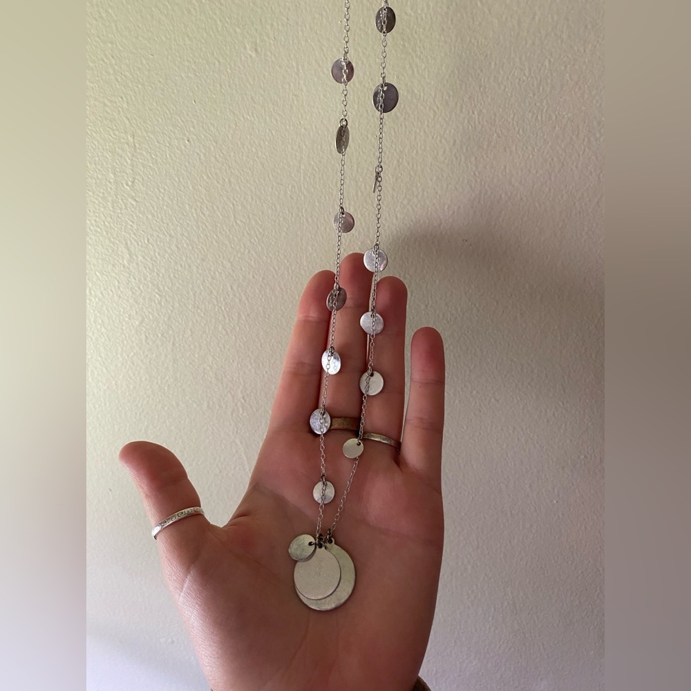 Silver Discs Pendant Necklace